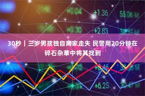 30秒｜三岁男孩独自离家走失 民警用20分钟在碎石杂草中将其找到