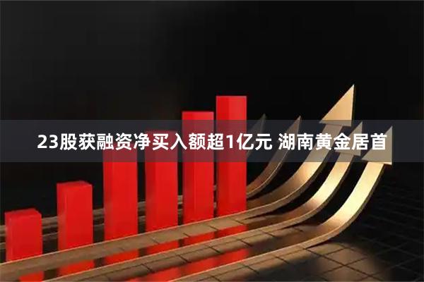 23股获融资净买入额超1亿元 湖南黄金居首