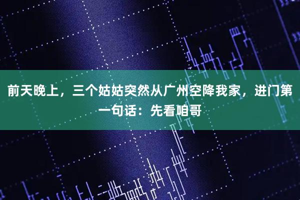 前天晚上,三个姑姑突然从广州空降我家,进门第一句话:先看咱哥